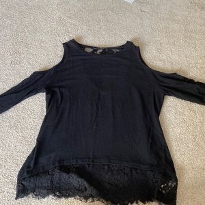Black cold shoulder top